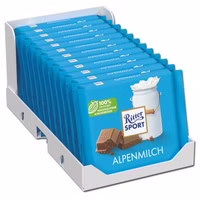 Ritter Sport Alpenmilch, Schokolade, 12 Tafeln je 100g Ritter Sport Alpenmilch, Schokolade, 12 Tafeln je 100g Bild 1