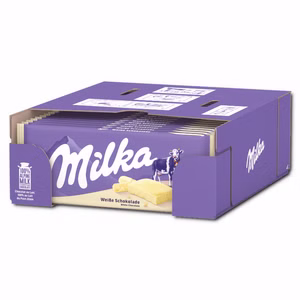 Milka Weisse Schokolade 24 Tafeln je 90g Milka Weisse Schokolade 24 Tafeln je 90g Bild 1