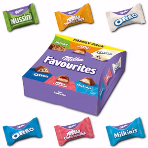 Milka Favourites Family Pack, gefüllte Schokolade, 203g Packung Bild 1