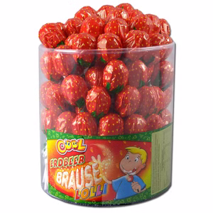 Cool Erdbeer Lolli, Lutscher 100 Stück Bild 1