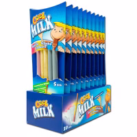 Cool Milk, Milch-Trinkhalme Erdbeere, Schoko, Vanille, 10 Packungen Cool Milk, Milch-Trinkhalme Erdbeere, Schoko, Vanille, 10 Packungen Bild 1