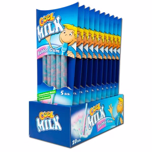 Cool Milk, Milch-Trinkhalme Bubble Gum, 10 Packungen je 30g Bild 1