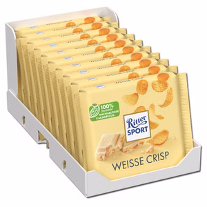 Ritter Sport Weiss Crisp, Schokolade, 10 Tafeln je 100g Ritter Sport Weiss Crisp, Schokolade, 10 Tafeln je 100g Bild 1