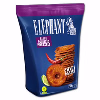 Elephant Baked Squeezed Pretzels Chili & Lime, Laugengebäck, 12 Beutel je 70g Elephant Baked Squeezed Pretzels Chili & Lime, Laugengebäck, 12 Beutel je 70g Bild 4