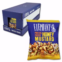 Elephant Pretzel Pieces Honey Mustard, Laugengebäck, 12 Beutel je 125g Elephant Pretzel Pieces Honey Mustard, Laugengebäck, 12 Beutel je 125g Bild 1
