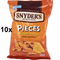 Snyders Pretzel Pieces Cheddar Cheese, Laugengebäck, 10 Beutel je 110g Snyders Pretzel Pieces Cheddar Cheese, Laugengebäck, 10 Beutel je 110g Bild 1