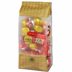 Carstens Lübecker Edel-Marzipan Bruch, Mischung, 500g Beutel Bild 1