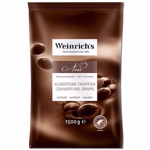 Weinrichs Kuvertüre Tropfen Zartbitter 1,5 kg, Schokolade Bild 1
