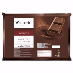 Weinrichs Kuvertüre Zartbitter 60%, Schokolade, 2,5 kg Tafel Bild 1