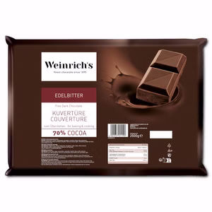 Weinrichs Kuvertüre Edelbitter 70%, Schokolade, 2,5 kg Tafel Bild 1