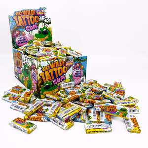 Go Wild! Tattoo Gum, Kaugummi mit Tattoos, 200 Stück je 2,5g Bild 1