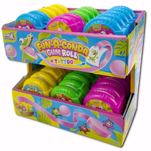 Fun-a-Conda, Kaugummi mit Tattoo, 30 Packungen je 16g Bild 1