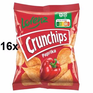 Lorenz Crunchips Paprika, Chips, Snack, 16 Beutel je 50g Bild 1
