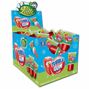 Tubble Gum Cherry, Tuben-Kaugummi Kirsch, 36 Stück Bild 1