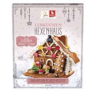 Weiss Lebkuchen Hexenhaus mit Fruchtgummi Dekorteilen 900g Weiss Lebkuchen Hexenhaus mit Fruchtgummi Dekorteilen 900g Bild 1