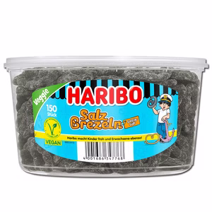 Haribo Salzbrezeln, Lakritz, 150 Stück Haribo Salzbrezeln, Lakritz, 150 Stück Bild 1