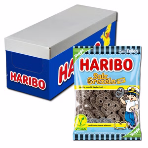 Haribo Salzbrezeln, Lakritz, 12 Beutel je 175g Haribo Salzbrezeln, Lakritz, 12 Beutel je 175g Bild 1