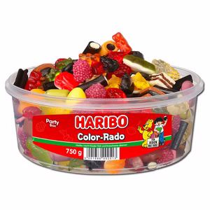 Haribo Color-Rado Fruchtgummi Lakritz 750g Dose Haribo Color-Rado Fruchtgummi Lakritz 750g Dose Bild 1
