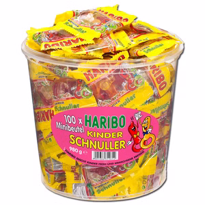 Haribo Kinder-Schnuller Minibeutel Fruchtgummi 100 Btl Bild 1