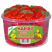 Haribo Riesen-Erdbeeren, Fruchtgummi, 150 Stück Haribo Riesen-Erdbeeren, Fruchtgummi, 150 Stück Bild 1