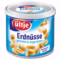Ültje Erdnüsse ohne Salz, geröstet, Nüsse, 180g Dose Ültje Erdnüsse ohne Salz, geröstet, Nüsse, 180g Dose Bild 1