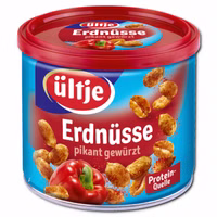 Ültje Erdnüsse pikant gewürzt, geröstet, 180g Dose Ültje Erdnüsse pikant gewürzt, geröstet, 180g Dose Bild 1