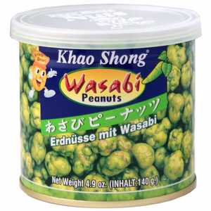 Khao Shong Erdnüsse mit Wasabi Knabbergebäck 140g Dose Bild 1