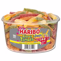 Haribo Riesen Pommes, Fruchtgummi sauer, 150 Stück Haribo Riesen Pommes, Fruchtgummi sauer, 150 Stück Bild 1