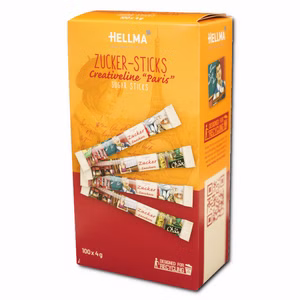 Hellma Zucker-Sticks Creativeline Paris, Feinzucker-Portionen, 100 Stück Bild 1