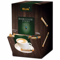 Hellma Fairtrade Rohrzucker Sticks, 500 Stück Hellma Fairtrade Rohrzucker Sticks, 500 Stück Bild 1
