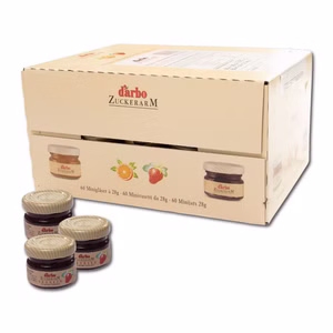 Darbo Zuckerarm Erdbeer Marmelade im Miniglas, 60 Stück Bild 1