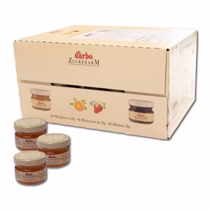 Darbo Zuckerarm Orangen Marmelade im Miniglas, 60 Stück Bild 1