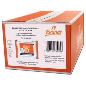 Brandt Marken-Zwieback, 50 Portionen mit je 2 Scheiben Brandt Marken-Zwieback, 50 Portionen mit je 2 Scheiben Bild 1