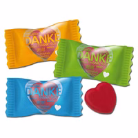 Hellma Herz Bonbons Danke, einzeln verpackt 200 Stück Hellma Herz Bonbons Danke, einzeln verpackt 200 Stück Bild 2