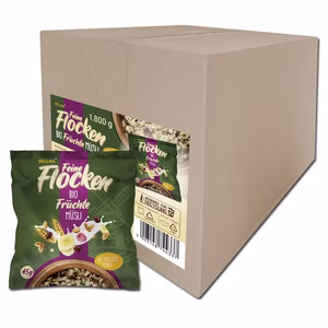 Hellma Feine Flocken Bio Früchte Müsli 40 Beutel je 45g Hellma Feine Flocken Bio Früchte Müsli 40 Beutel je 45g Bild 1