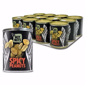 NoyNuts Spicy Peanuts, Erdnüsse, 12 Dosen je 60g Bild 1