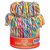 Zuckerstange Schirme gebogen, bunt gestreift 72 Stück Zuckerstange Schirme gebogen, bunt gestreift 72 Stück Bild 1
