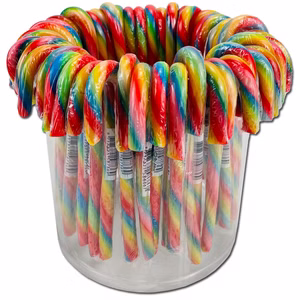Zuckerstange Regenbogen-Schirme, 50 Stück Zuckerstange Regenbogen-Schirme, 50 Stück Bild 1