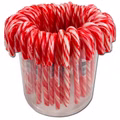 Zuckerstange Schirme rot, weiß, gebogen, 50 Stück Bild 1