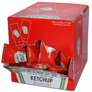 Heinz Tomaten Ketchup Portion 100 Stück je 20g Heinz Tomaten Ketchup Portion 100 Stück je 20g Bild 1