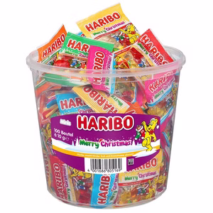 Haribo Christmas Minibeutel, Fruchtgummi 100 Beutel Haribo Christmas Minibeutel, Fruchtgummi 100 Beutel Bild 1