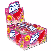 Chupa Chups Crazy Dips Erdbeer Lutscher 24 Packungen je 14g Chupa Chups Crazy Dips Erdbeer Lutscher 24 Packungen je 14g Bild 1