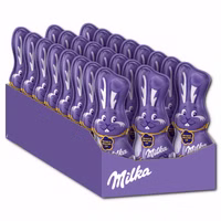 Milka Schmunzelhase Vollmilch, Osterhase, 24 Stück je 45g Milka Schmunzelhase Vollmilch, Osterhase, 24 Stück je 45g Bild 1