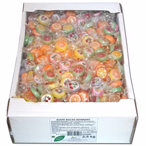 Bunte Rocks Frucht-Bonbon, Hartkaramellen 2,5Kg Bunte Rocks Frucht-Bonbon, Hartkaramellen 2,5Kg Bild 1
