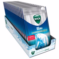 Wick Blau ohne Zucker 72g, Hals-Bonbon, 20 Beutel Wick Blau ohne Zucker 72g, Hals-Bonbon, 20 Beutel Bild 1