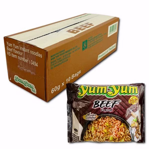 Yum Yum Instant-Nudel-Suppe Beef, Rindfleisch, 10 Packungen je 60g Yum Yum Instant-Nudel-Suppe Beef, Rindfleisch, 10 Packungen je 60g Bild 1