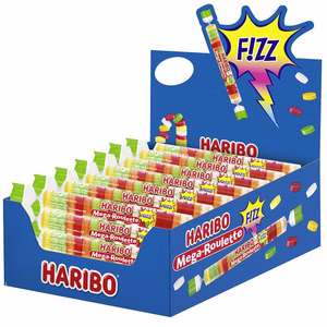 Haribo Mega-Roulette Sauer, Weingummi, 40 Rollen je 45g Bild 1