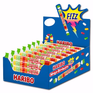 Haribo Mega-Roulette Sauer, Weingummi, 40 Rollen je 45g Bild 1