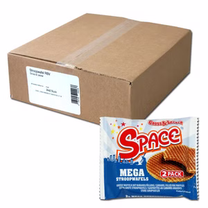 Space Mega Stroopwaffel, Karamell, 24 Packungen je 80g Bild 1