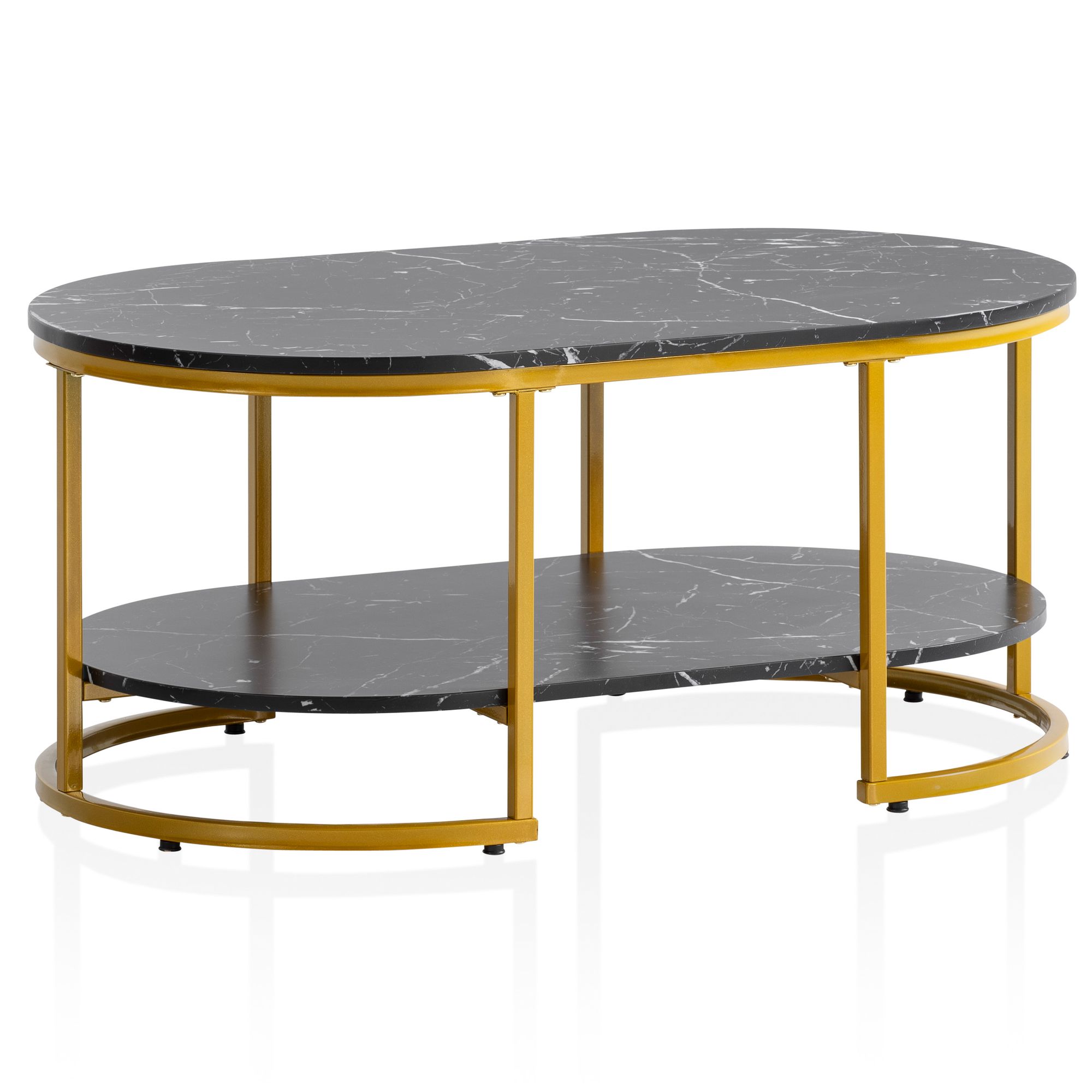 FineBuy Couchtisch 100x60x45 cm Marmor Optik, Design Wohnzimmertisch Rechteckig, Lounge Sofatisch mit Ablage, Kaffeetisch Modern mit goldenem Metallgestell | Farbe: Weiß FineBuy Couchtisch 100x60x45 cm Marmor Optik, Design Wohnzimmertisch Rechteckig, Lounge Sofatisch mit Ablage, Kaffeetisch Modern mit goldenem Metallgestell | Farbe: Weiß